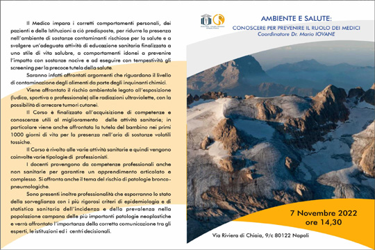 Ambiente e salute, il contributo di Arpac al corso dell’Ordine dei Medici