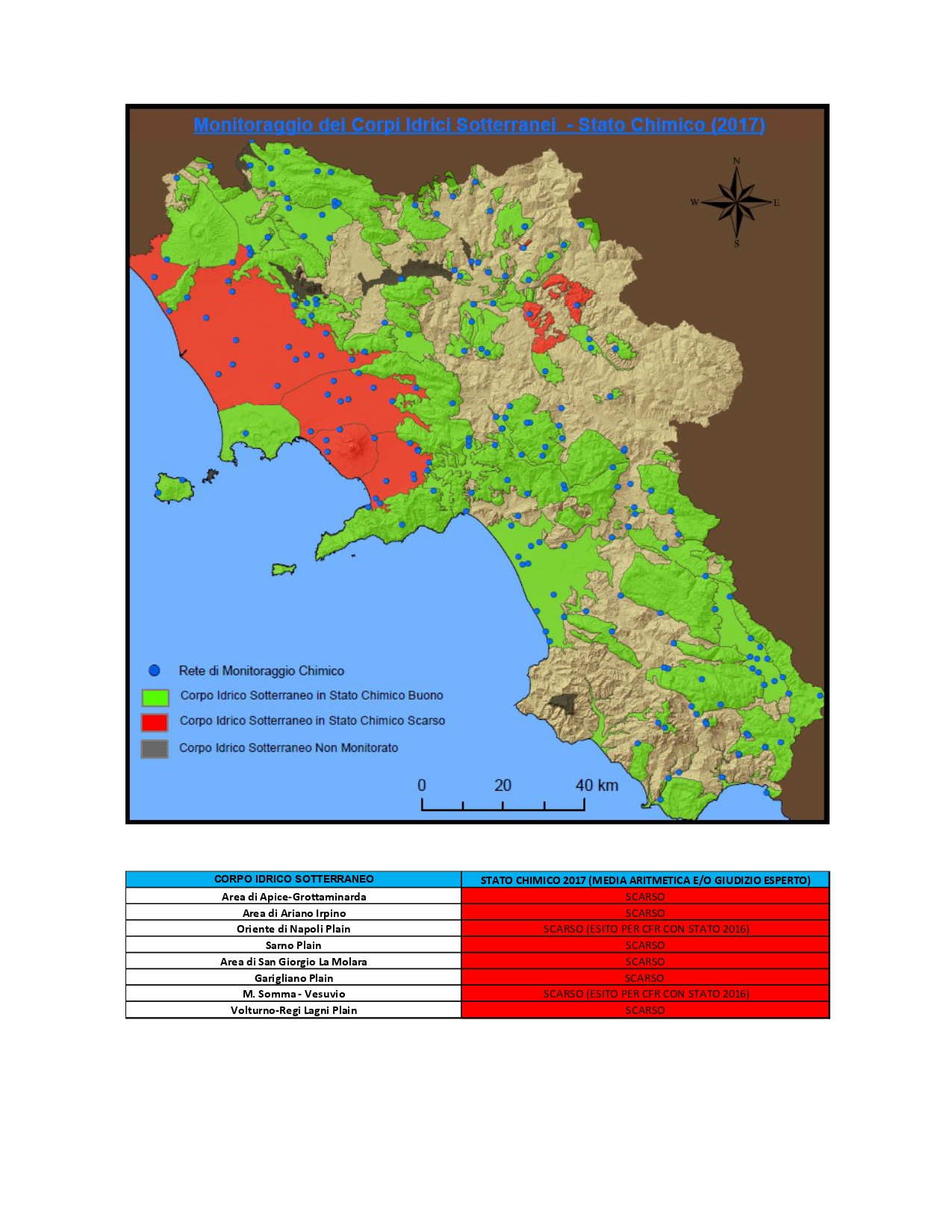 Monitoraggio dei corpi idrici sotterranei 2017